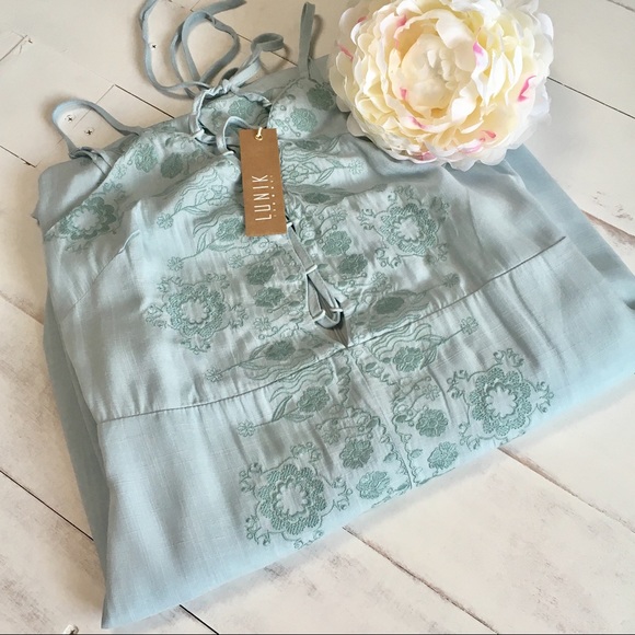 Dusty Blue Sleeveless Slit Maxi Dress - Picture 6 of 8